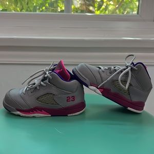 Toddler  Air Jordan Retro. Grey and pinks and purples